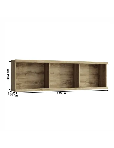 Raft suspendat DORSI 135, living/bucătărie/birou, 135x24.6x38.4 cm, PAL melaminat | MobilaOK