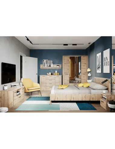 Raft DORSI 135 living, dormitor, hol 135x21.6x26.7 cm PAL laminat stejar navarra | MobilaOK