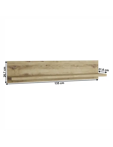Raft DORSI 135 living, dormitor, hol 135x21.6x26.7 cm PAL laminat stejar navarra | MobilaOK
