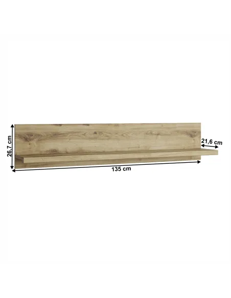 Raft DORSI 135 living, dormitor, hol 135x21.6x26.7 cm PAL laminat stejar navarra | MobilaOK