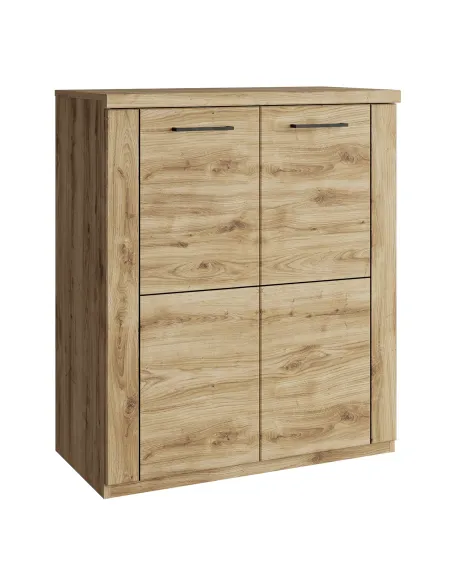 Comodă DORSI 2D, dormitor/hol, 80.2x41x94.6 cm, PAL melaminat stejar navarra | MobilaOK