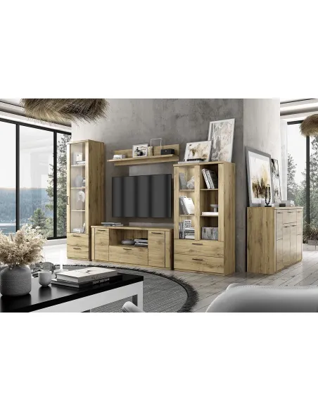 Comodă 4D1S, dormitor, 160x41x94.6 cm, PAL stejar navarra | MobilaOK