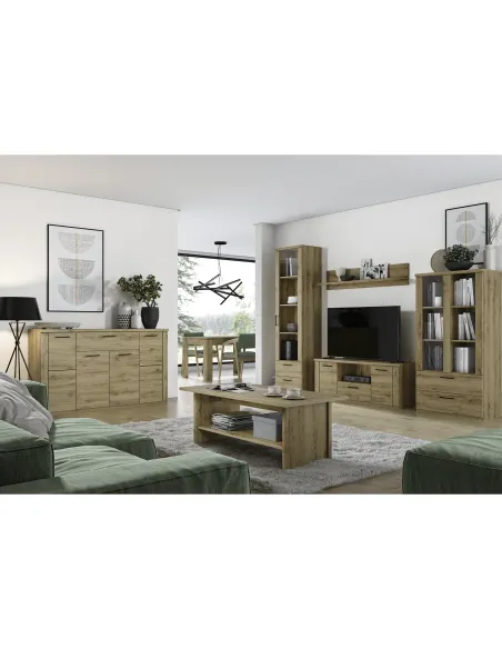 Comodă 4D1S, dormitor, 160x41x94.6 cm, PAL stejar navarra | MobilaOK