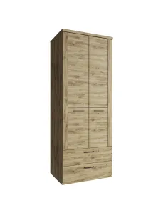 Dulap DORSI 2D2S pentru dormitor, 80.2x60.9x210.4 cm, PAL laminat stejar | MobilaOK