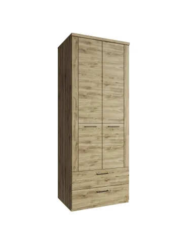 Dulap DORSI 2D2S pentru dormitor, 80.2x60.9x210.4 cm, PAL laminat stejar | MobilaOK