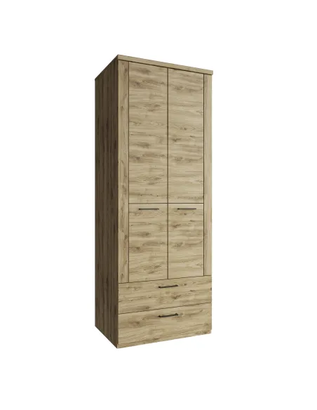 Dulap DORSI 2D2S pentru dormitor, 80.2x60.9x210.4 cm, PAL laminat stejar | MobilaOK