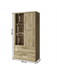 Raft deschis DORSI, living/dormitor/hol, 80.2x41x157.1 cm, PAL melaminat | MobilaOK 2