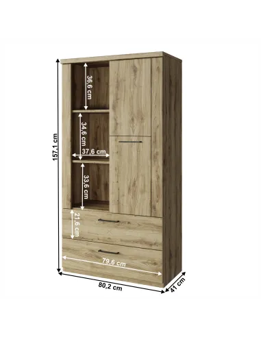 Raft deschis DORSI, living/dormitor/hol, 80.2x41x157.1 cm, PAL melaminat | MobilaOK