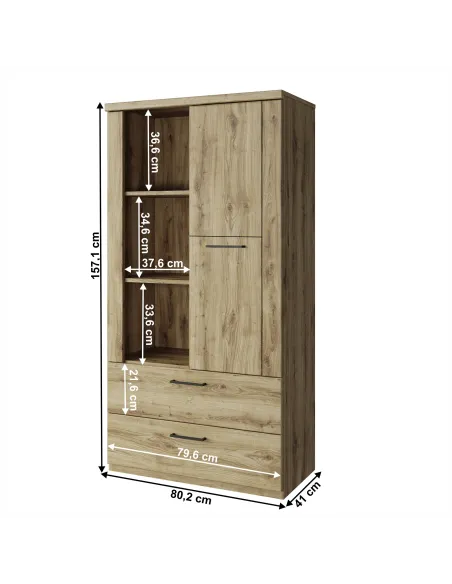 Raft deschis DORSI, living/dormitor/hol, 80.2x41x157.1 cm, PAL melaminat | MobilaOK