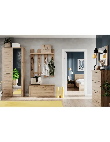 Panou Cuier DORSI 105, hol/dormitor/birou, 105x27.2x125 cm, PAL laminat stejar navarra | MobilaOK