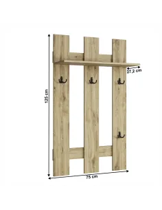 Panou Cuier DORSI 75, hol/dormitor, 75x27.2x125 cm, PAL melaminat | MobilaOK 2