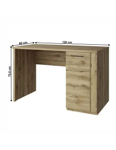 Masă PC DORSI 1D/120, birou, 120x60x75.6 cm, PAL melaminat stejar navarra | MobilaOK 2