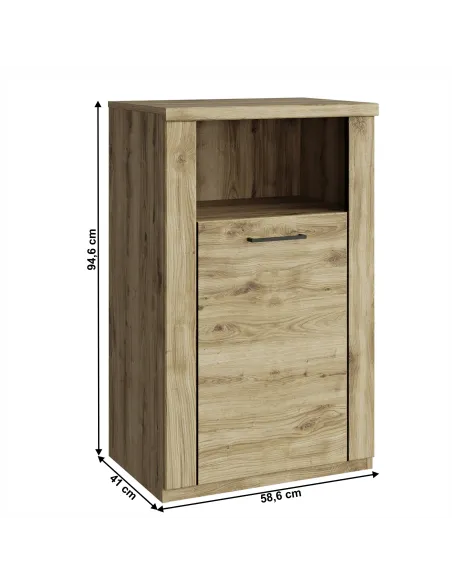 Dulap DORSI 1D, stejar navarra, pentru dormitor/hol, 58.6x41x94.6 cm, PAL | MobilaOK
