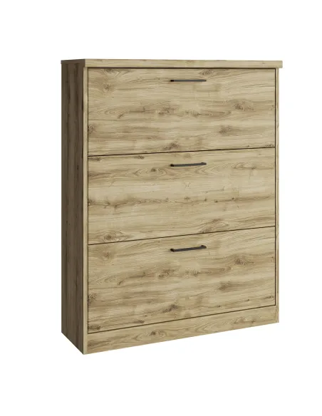 Dulap Pantofi DORSI 3K, hol/dormitor, 90x30x115 cm, PAL/MDF stejar navarra | MobilaOK