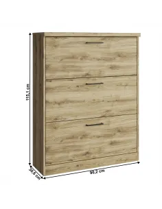 Dulap Pantofi DORSI 3K, hol/dormitor, 90x30x115 cm, PAL/MDF stejar navarra | MobilaOK 2