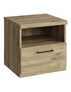 Noptieră DORSI 1S pentru dormitor, 45.2x41x45 cm, PAL laminat stejar navarra | MobilaOK