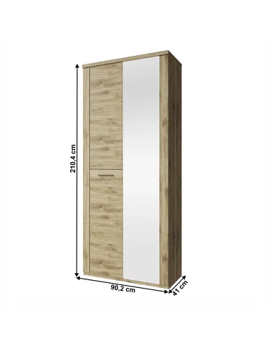 Dulap DORSI, dormitor/hol, 90.2x41x210.4 cm, PAL melaminat stejar navarra | MobilaOK