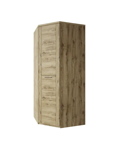Dulap de colț DORSI, dormitor/hol, 95.4x95.4x210.4 cm, PAL melaminat stejar navarra | MobilaOK