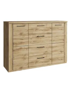 Comodă 2D4S, dormitor/hol, 135x41x94.6 cm, PAL/MDF stejar navarra | MobilaOK
