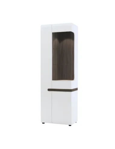 Vitrină LYNATET 01 living/hol, 85x42x194.5 cm, PAL laminat și MDF | MobilaOK