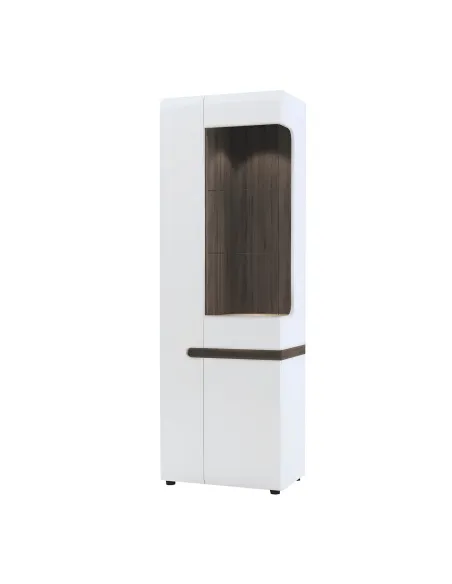Vitrină LYNATET 01 living/hol, 85x42x194.5 cm, PAL laminat și MDF | MobilaOK
