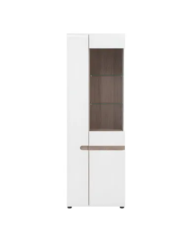 Vitrină LYNATET 01 living/hol, 85x42x194.5 cm, PAL laminat și MDF | MobilaOK