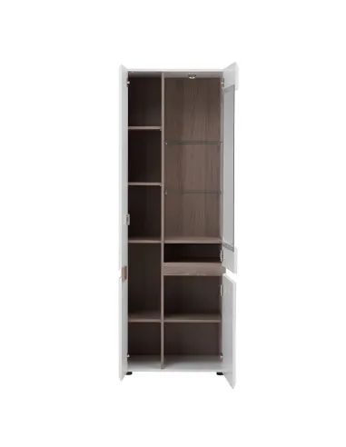 Vitrină LYNATET 01 living/hol, 85x42x194.5 cm, PAL laminat și MDF | MobilaOK