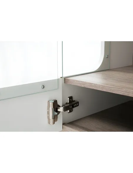 Vitrină LYNATET 01 living/hol, 85x42x194.5 cm, PAL laminat și MDF | MobilaOK