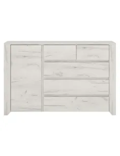 Comodă ANGEL TYP 41 pentru dormitor/hol, 118.7x76.5x40.2 cm, PAL melaminat alb | MobilaOK