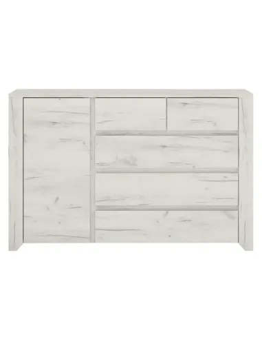 Comodă ANGEL TYP 41 pentru dormitor/hol, 118.7x76.5x40.2 cm, PAL melaminat alb | MobilaOK
