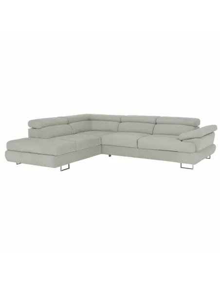 Set Canapea KONDELA BUTON P, living, 275x225 cm, textil gri, picioare metal | MobilaOK