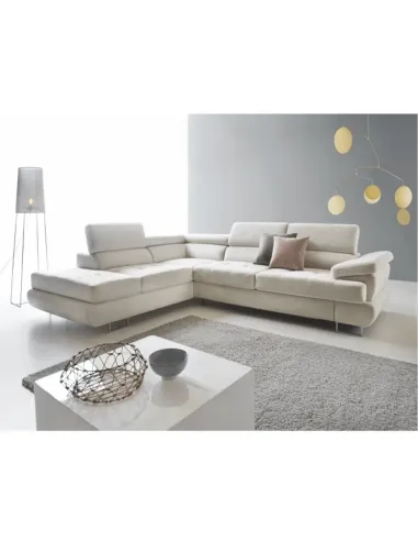 Set Canapea KONDELA BUTON P, living, 275x225 cm, textil gri, picioare metal | MobilaOK