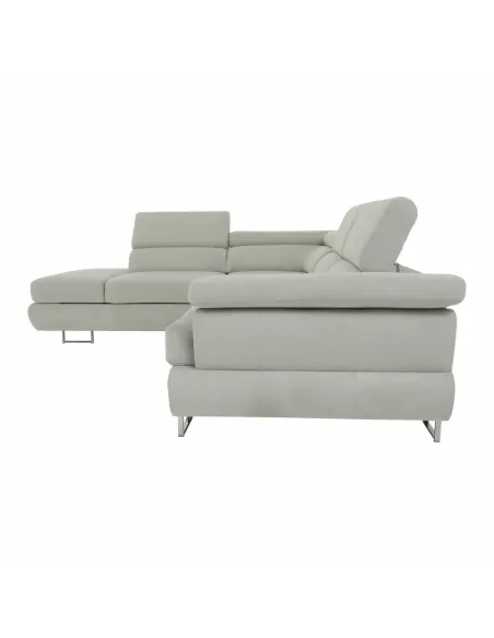 Set Canapea KONDELA BUTON P, living, 275x225 cm, textil gri, picioare metal | MobilaOK