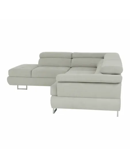 Set Canapea KONDELA BUTON P, living, 275x225 cm, textil gri, picioare metal | MobilaOK
