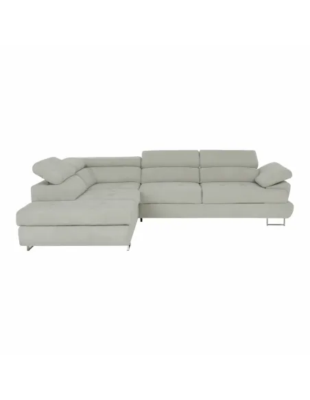 Set Canapea KONDELA BUTON P, living, 275x225 cm, textil gri, picioare metal | MobilaOK