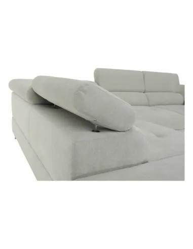 Set Canapea KONDELA BUTON P, living, 275x225 cm, textil gri, picioare metal | MobilaOK