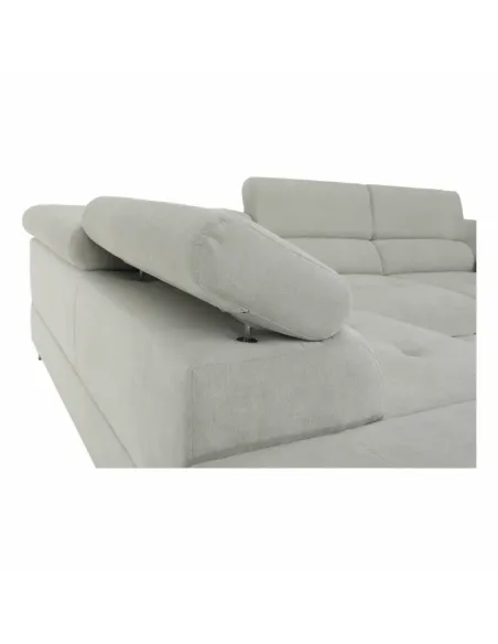 Set Canapea KONDELA BUTON P, living, 275x225 cm, textil gri, picioare metal | MobilaOK