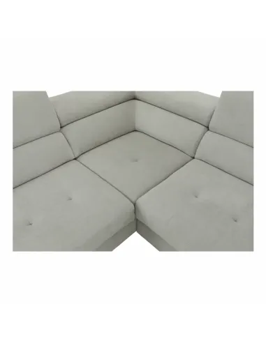 Set Canapea KONDELA BUTON P, living, 275x225 cm, textil gri, picioare metal | MobilaOK