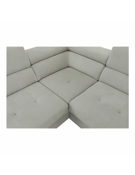 Set Canapea KONDELA BUTON P, living, 275x225 cm, textil gri, picioare metal | MobilaOK