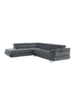 Set canapea, gri, material textil, stânga, BUTON P | MobilaOK