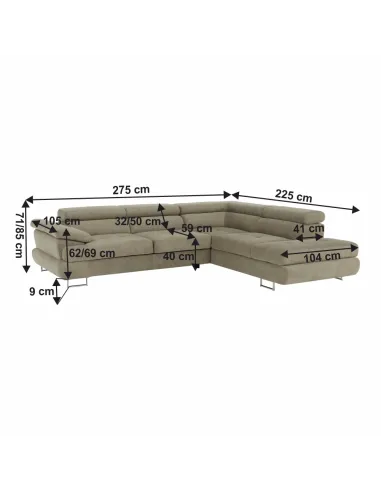 Canapea, BUTON P, living, 275x225x71/85 cm, textil, KONDELA | MobilaOK