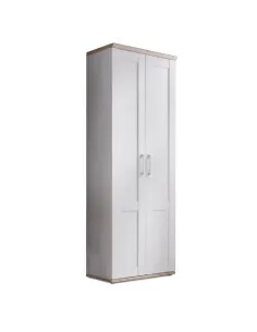 Dulap PROVENSAL pentru hol, 76x201x39 cm, PAL melaminat alb și stejar | MobilaOK