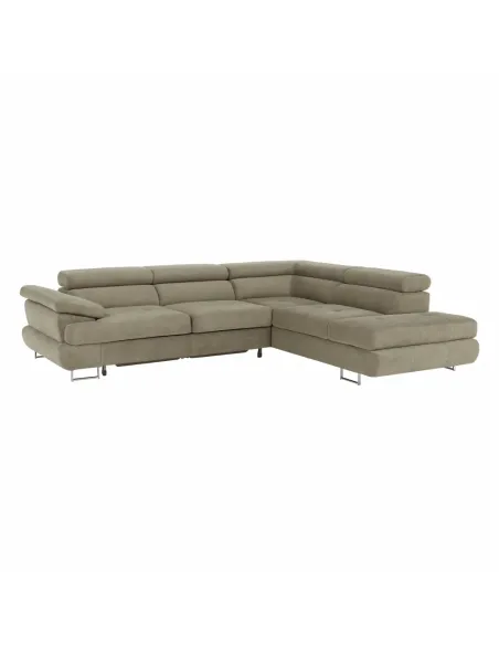 Canapea BUTON R, living, 275x225x71/85 cm, material textil, maro deschis | MobilaOK