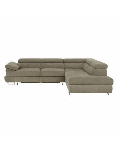 Canapea BUTON R, living, 275x225x71/85 cm, material textil, maro deschis | MobilaOK