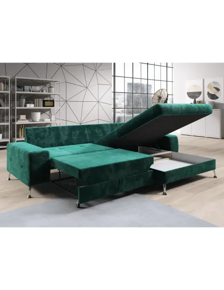 Canapea extensibilă VASAT ROH, dreapta, living, 275x192 cm, Monolith | MobilaOK