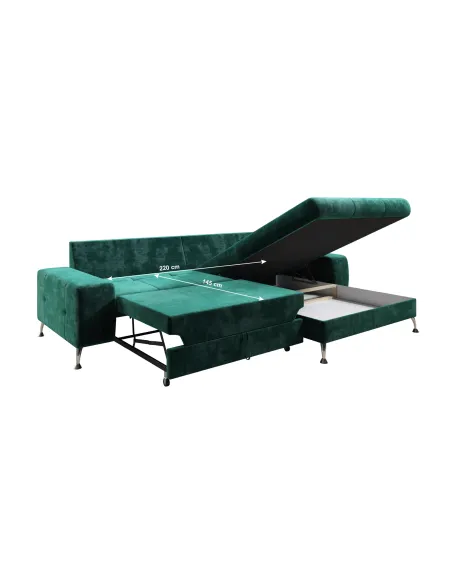 Canapea extensibilă VASAT ROH, dreapta, living, 275x192 cm, Monolith | MobilaOK