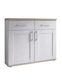 Comodă PROVENSAL pentru hol, 96x91x38 cm, PAL înfoliat alb/stejar san remo | MobilaOK
