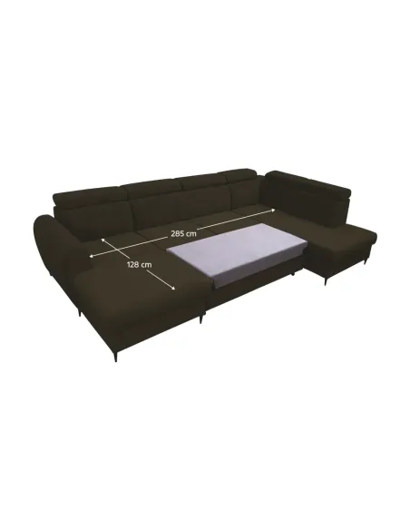 Canapea extensibilă KORIO U, living, 355x200x103 cm, stofă Paros 04 | MobilaOK