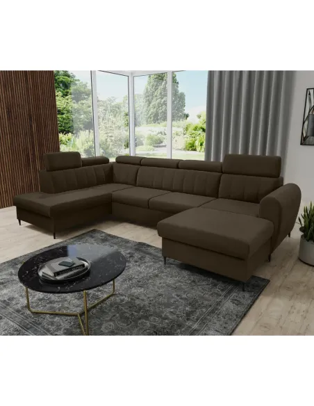Canapea extensibilă KORIO U, living, 355x103x200 cm, stofa Paros 04 | MobilaOK