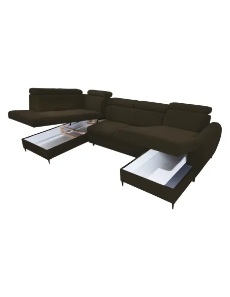 Canapea extensibilă KORIO U, living, 355x103x200 cm, stofa Paros 04 | MobilaOK